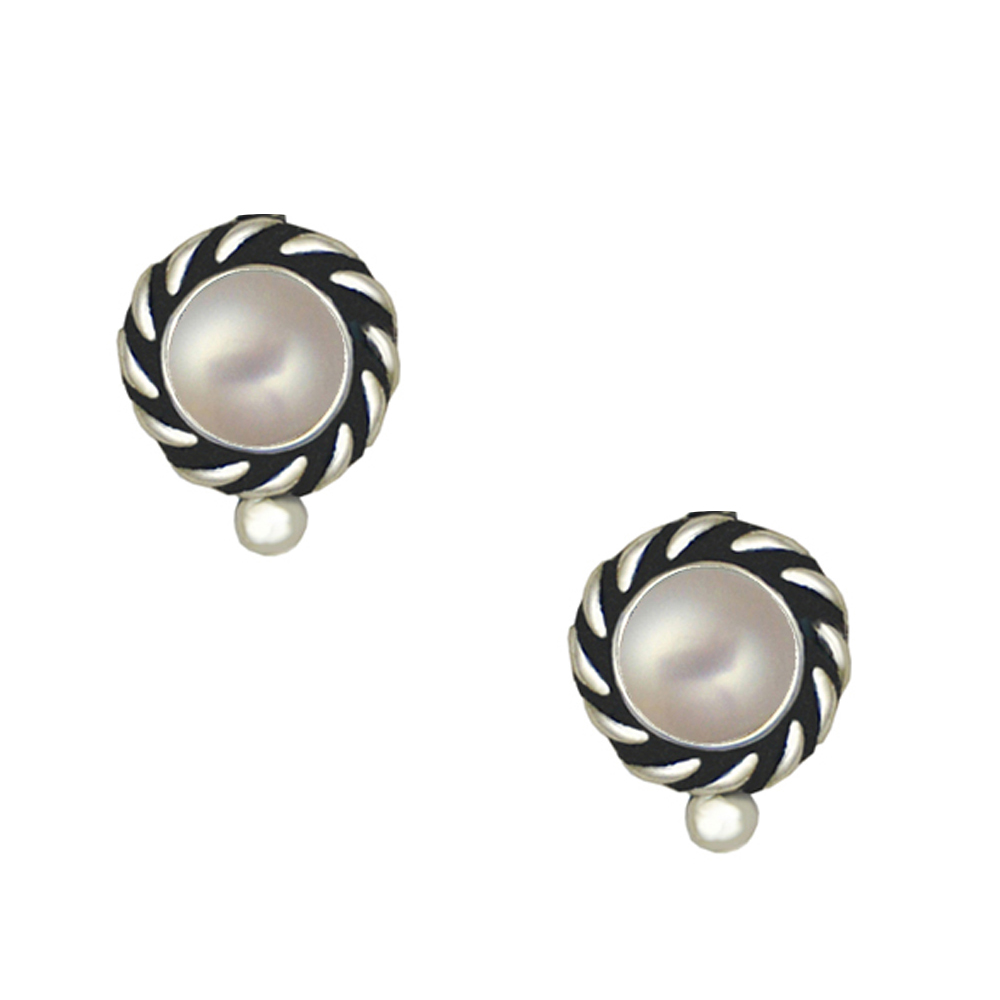 Sterling Silver Little Cultured Freshwater Pearl Post Stud Earrings